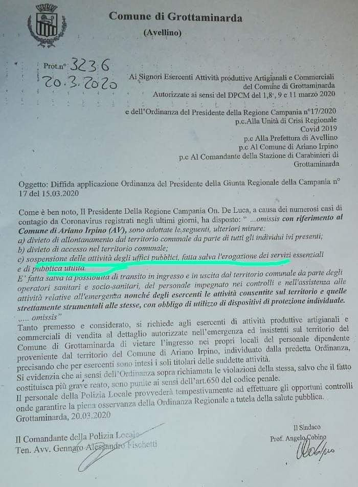 Documento del Comune di Grottaminarda