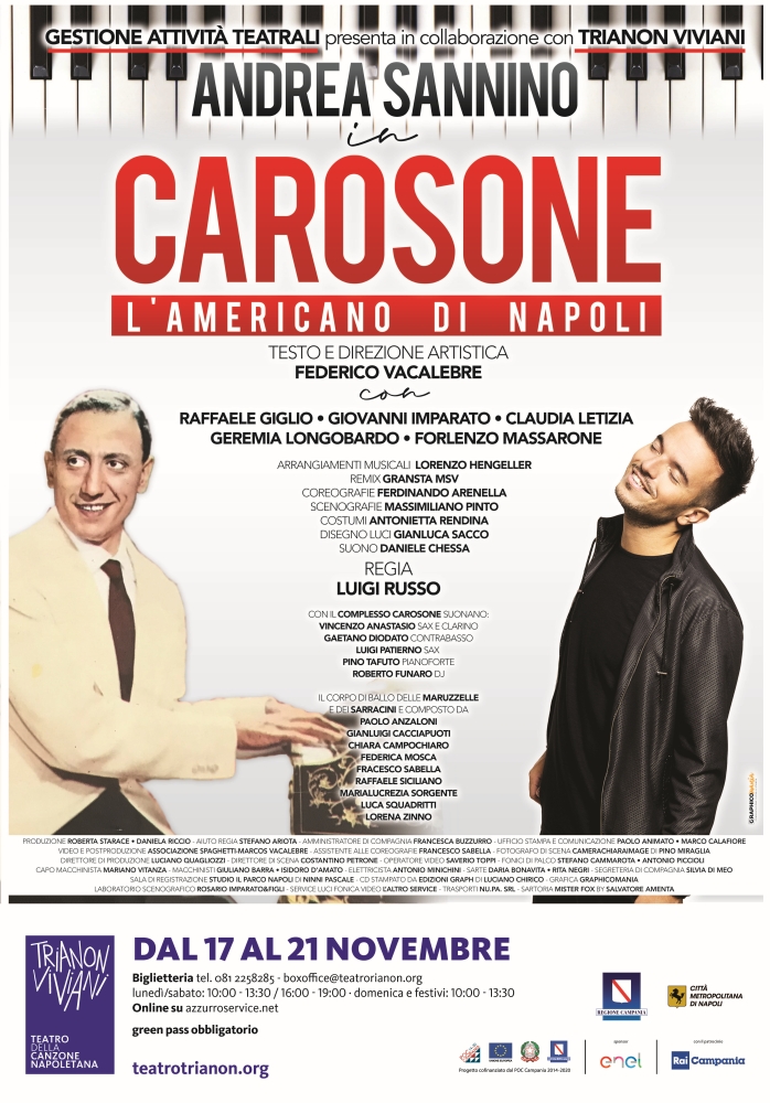 Andrea Sannino è “Carosone, l’americano di Napoli”