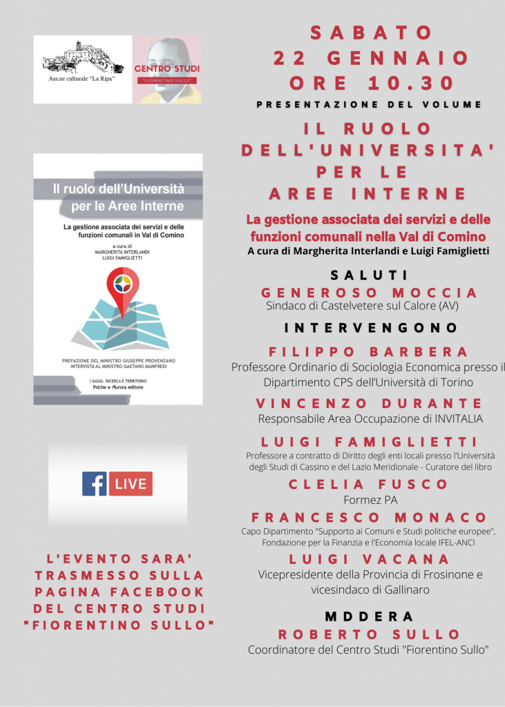 Il ruolo dell’università per le aree interne. La gestione associata dei servizi e delle funzioni comunali nella Val di Comino