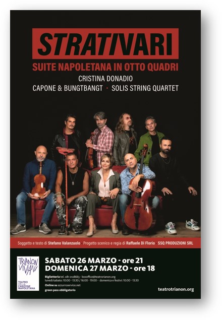 Strativari, “suite” musicale e teatrale con Cristina Donadio, Capone&BungtBangt e il Solis string quartet